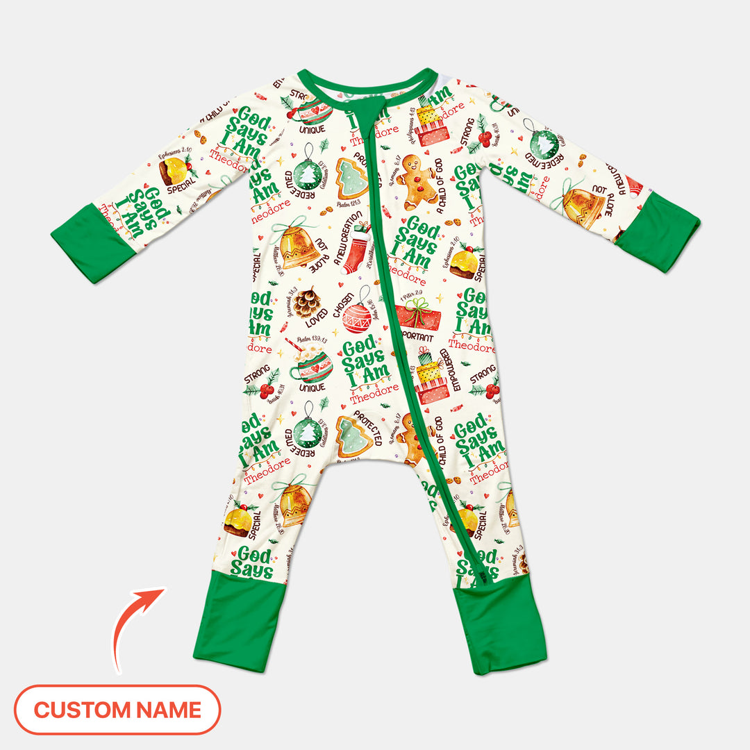 God Says I Am Custom Name Joyful Christmas Convertible Zippy