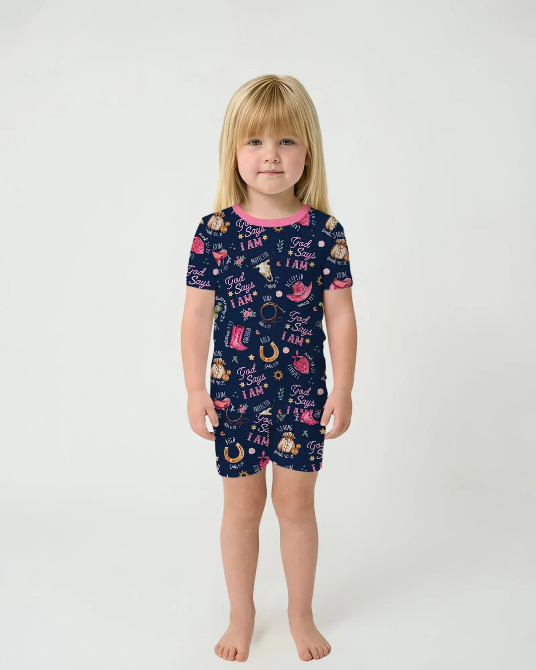 Template Zweiteiliges Pyjama-Set mit kurzen Ärmeln und Shorts