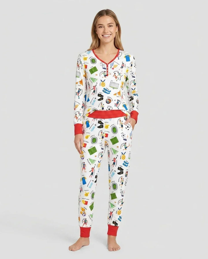 Plantilla de conjunto de pijama de mujer de bambú