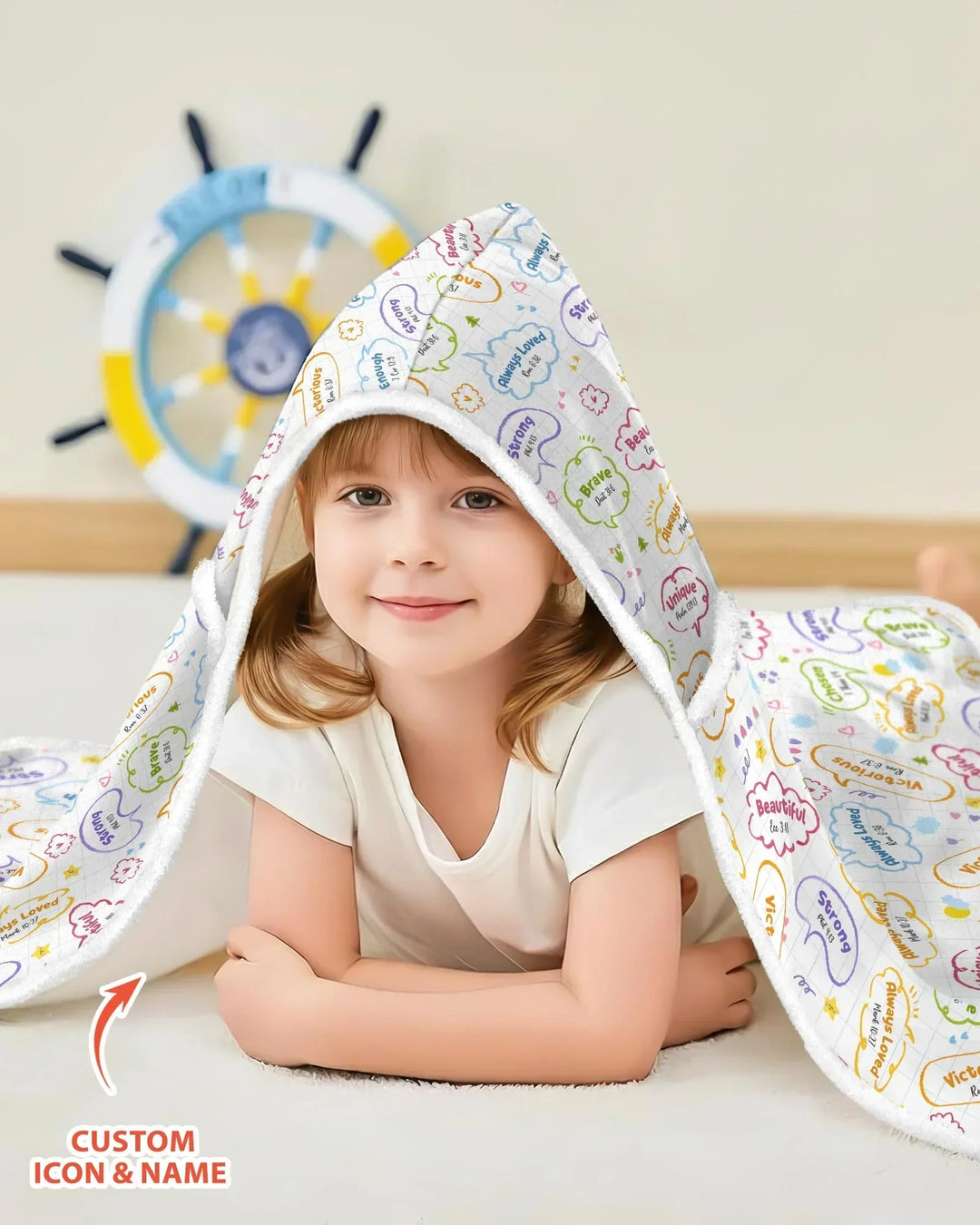 Personalized God Says I Am- Baby Girl Wearable Hooded Blanket