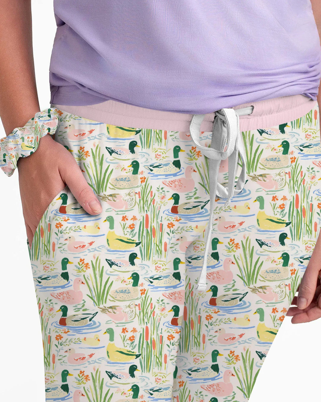 Whimsical Mallard Duck Custom Bamboo Women Pajama Set