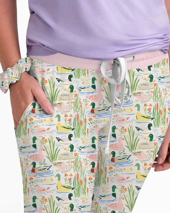 Whimsical Mallard Duck Custom Bamboo Women Pajama Set