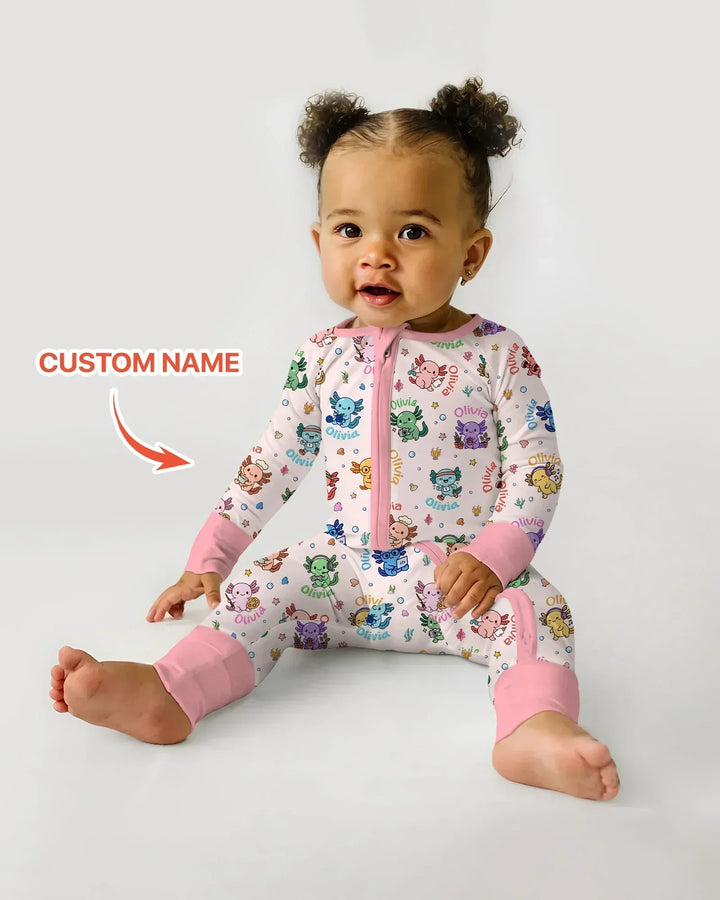 Custom Name Cute Hobby Axolotl Convertible Zippy