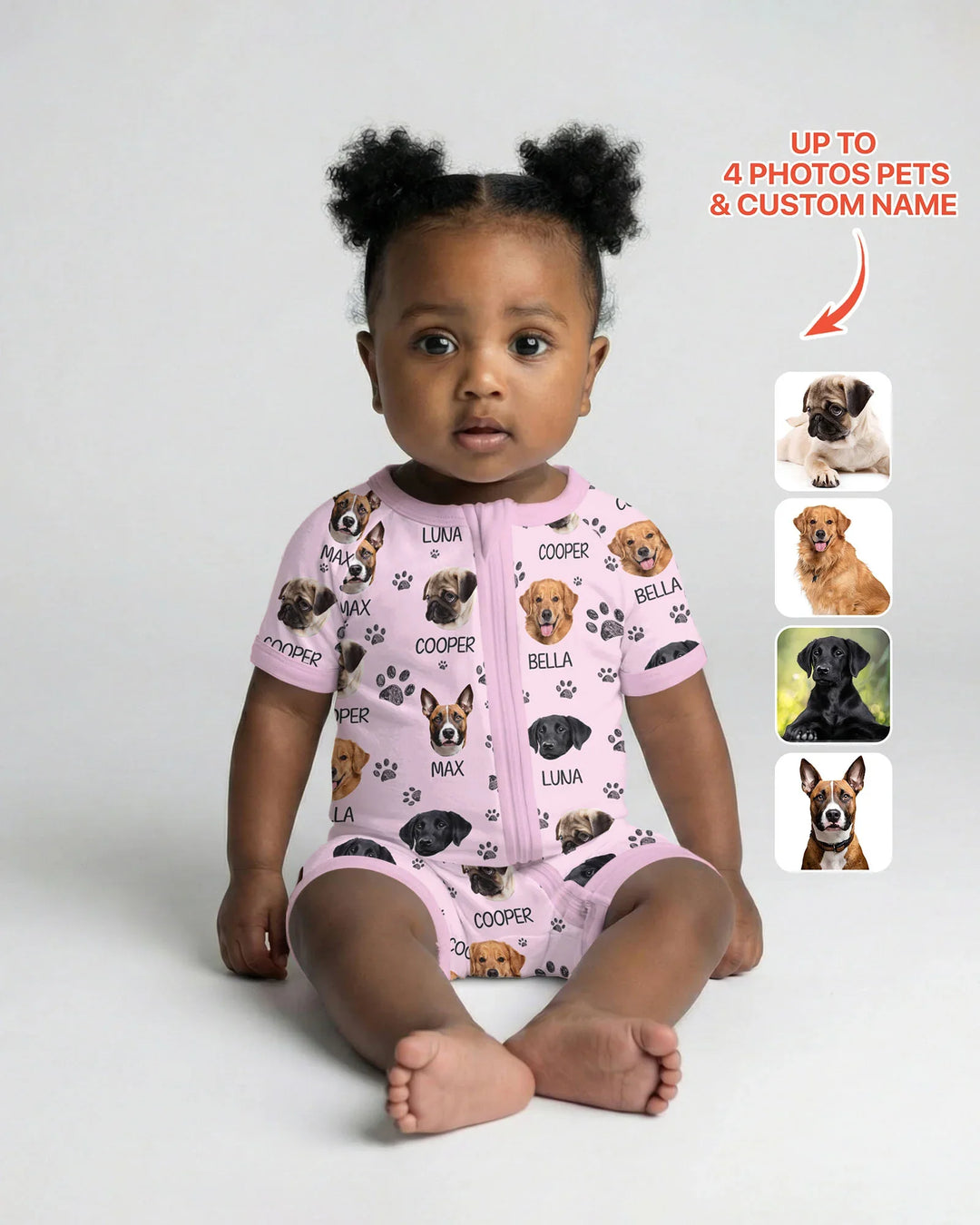 Custom Photo With Paw For Dog Lovers Bamboo Shorty Zippy