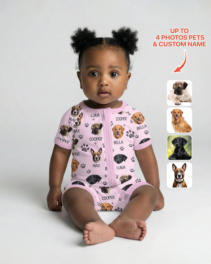 Custom Photo With Paw For Dog Lovers Bamboo Shorty Zippy