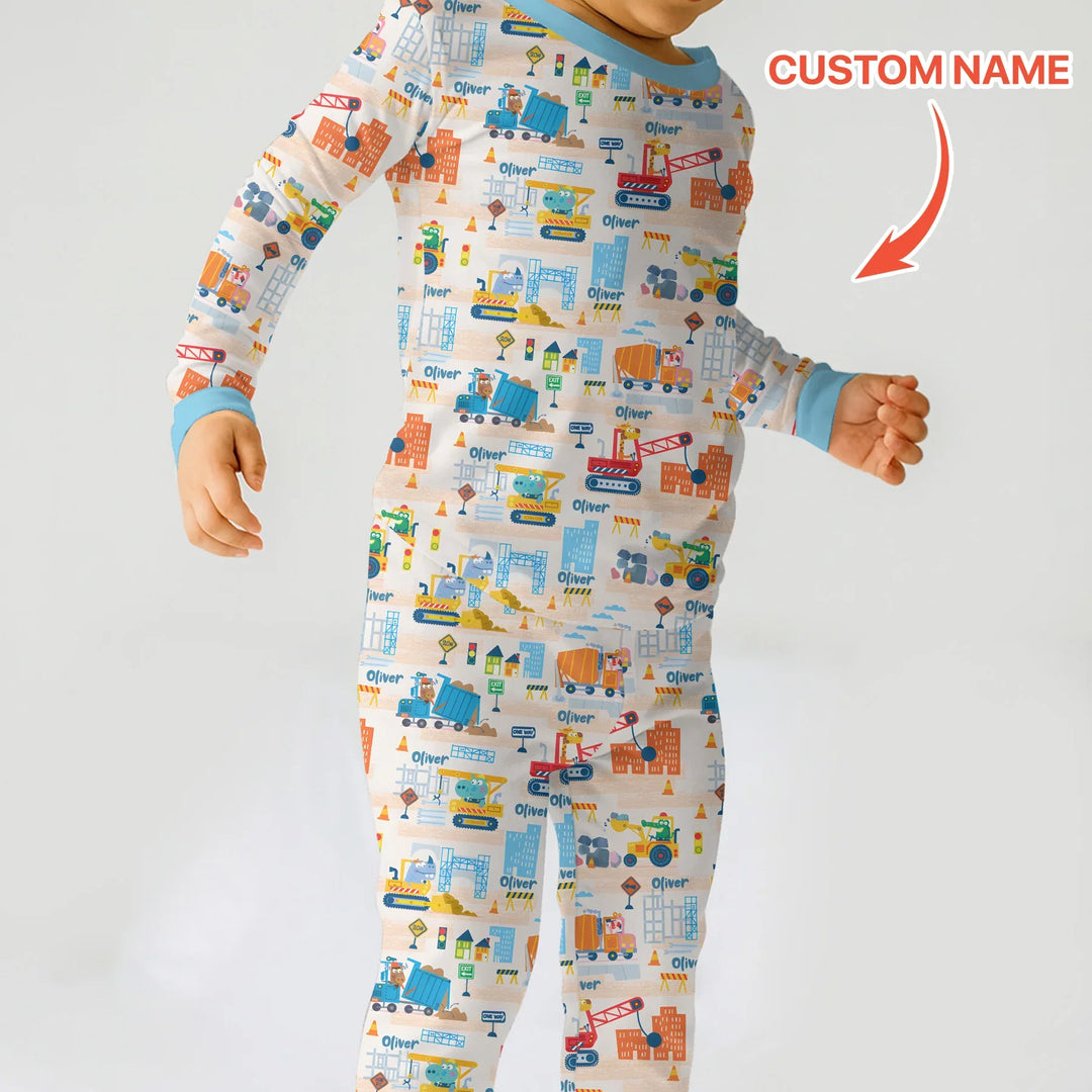 Zweiteiliges Langarm-Pyjama-Set mit Sommerfrüchten