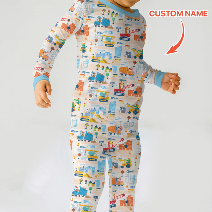 Zweiteiliges Langarm-Pyjama-Set mit Sommerfrüchten