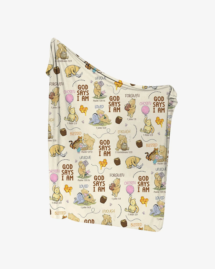 God Says I Am Little Blessings swaddle blanket