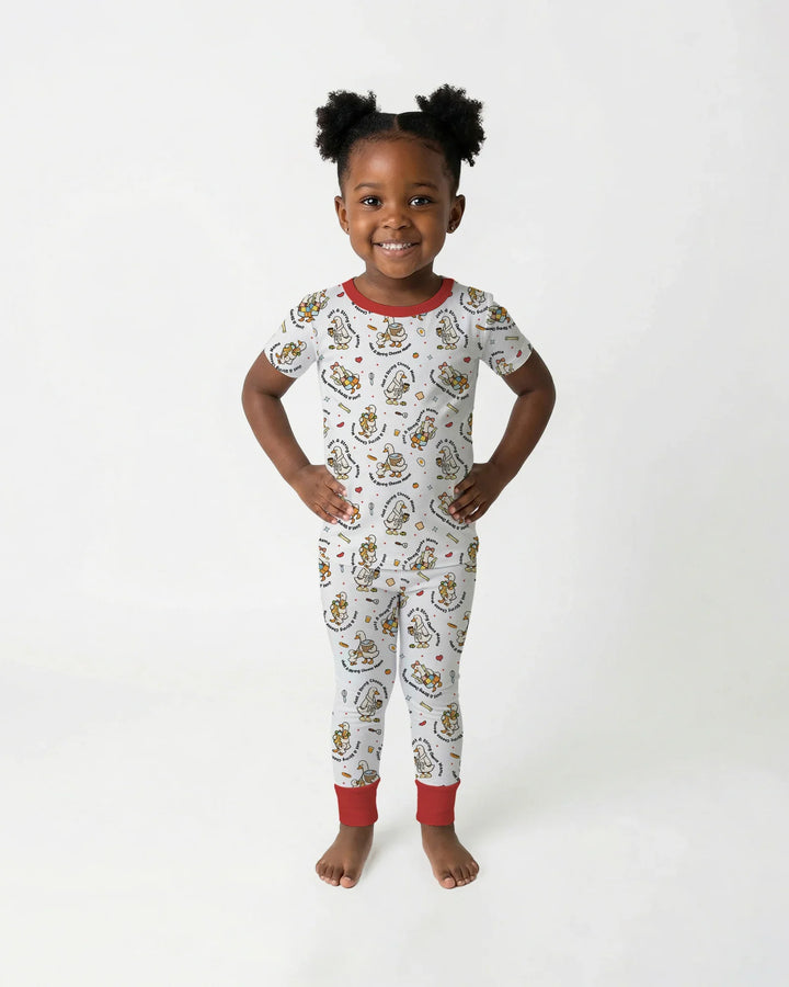 Conjunto de pijama de bambú de dos piezas de manga corta Just A String Cheese Mama Era Mommy & Me