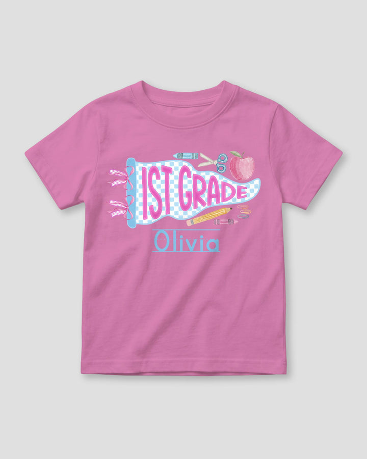 Custom Name Grade Penant Bamboo Crewneck T-Shirt