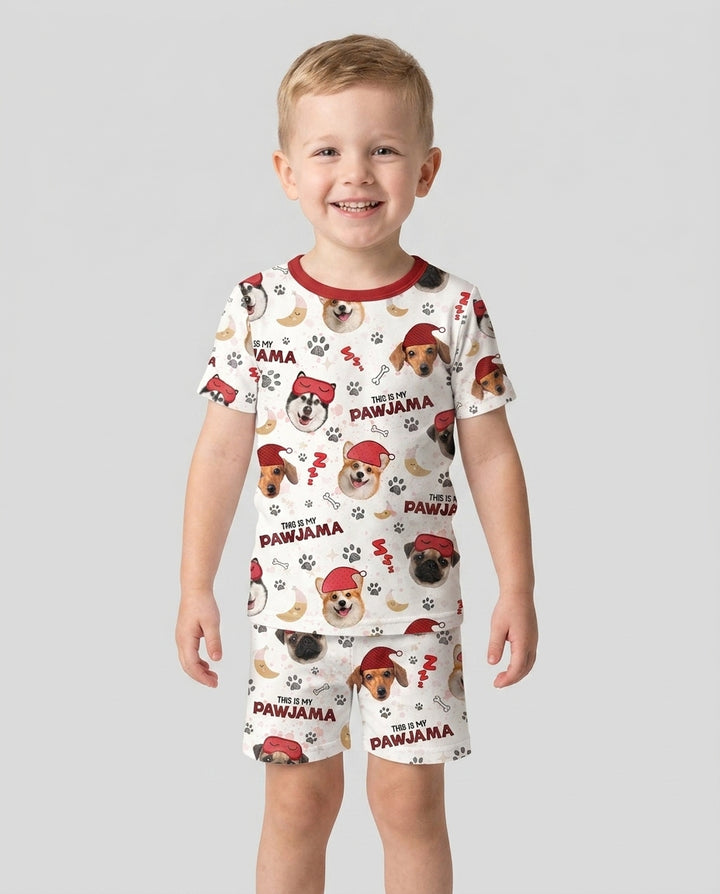 Custom Pet Photo This Is My Pawjama Bamboo Two Piece Short Sleeve Shorts Pajama Set
