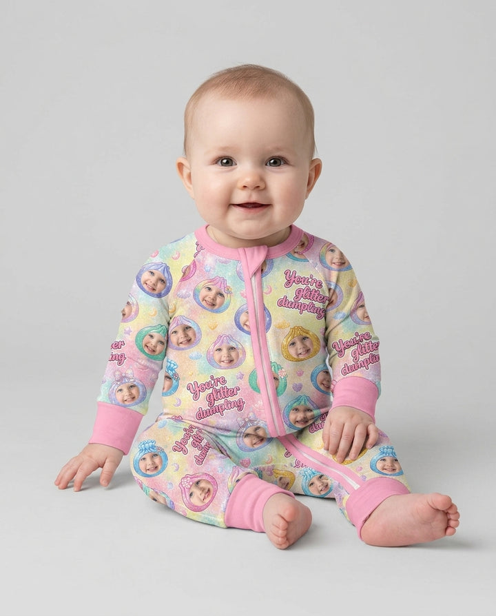 Custom Photo You're Glitter Dumpling Bamboo Convertible Zippy