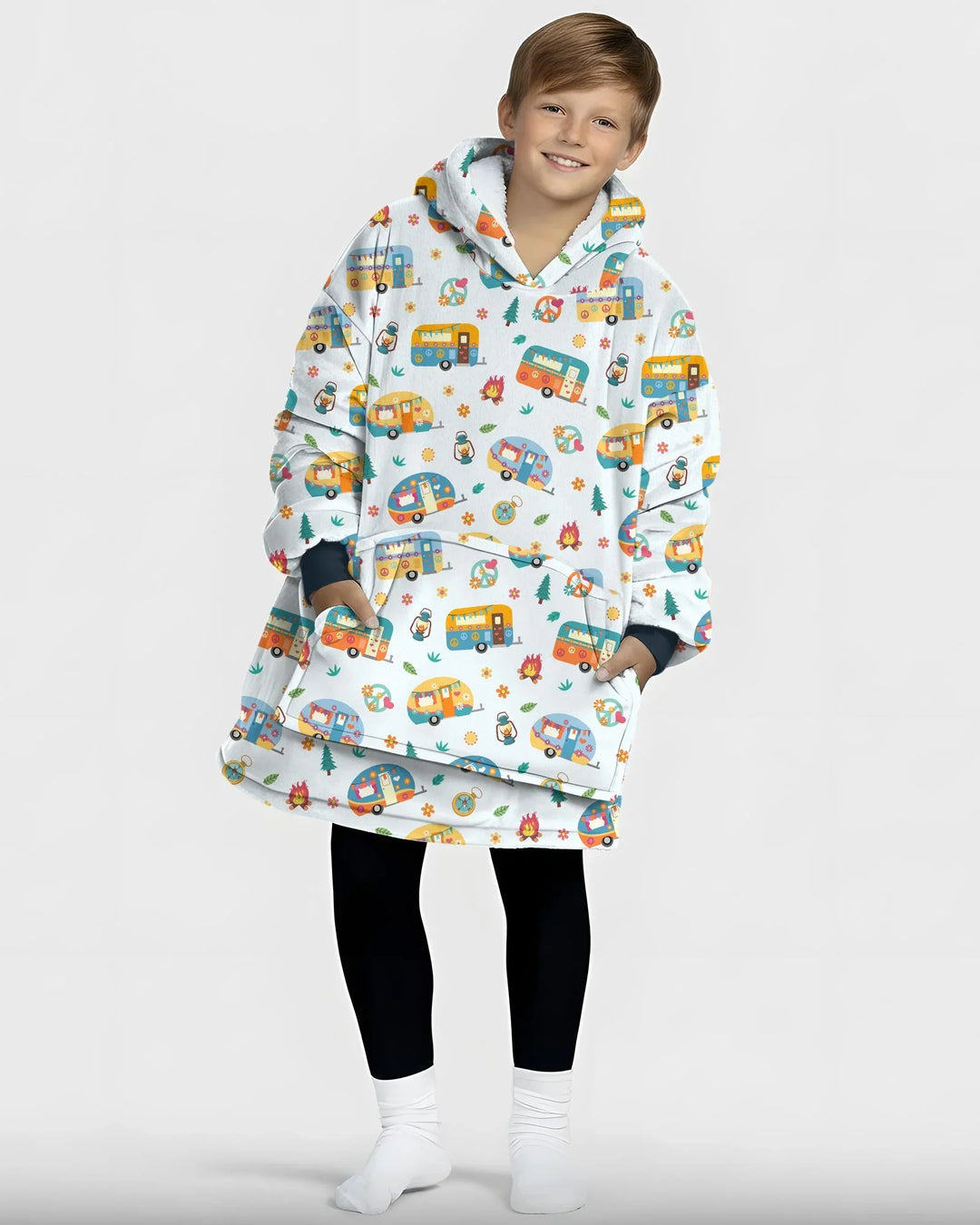 Happy Little Camper Bamboo Blanket Hoodie