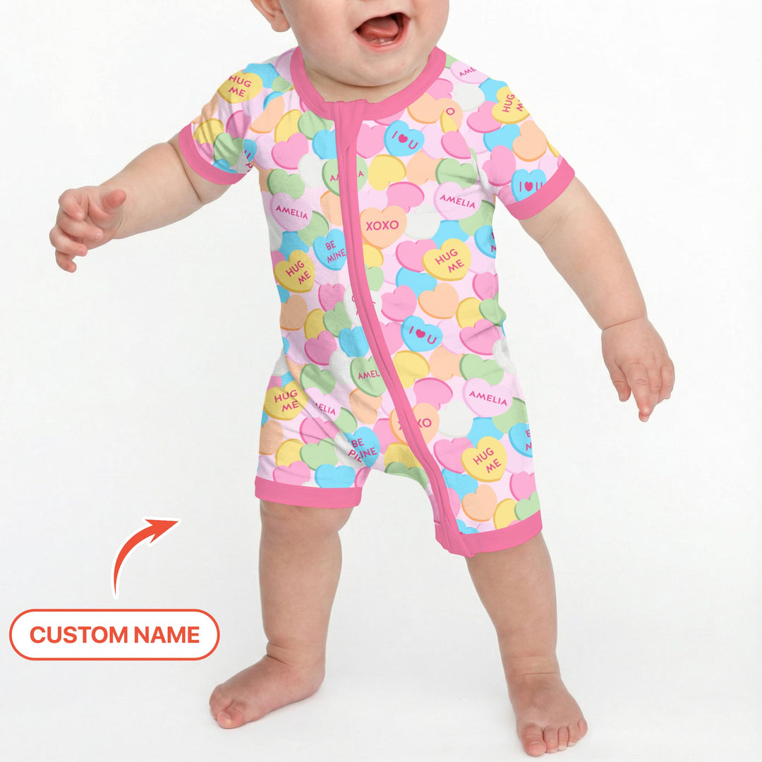 Valentine Candy Crush Family Matching Shorty Zippy