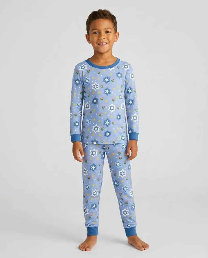 Zweiteiliges Langarm-Pyjama-Set mit Sommerfrüchten
