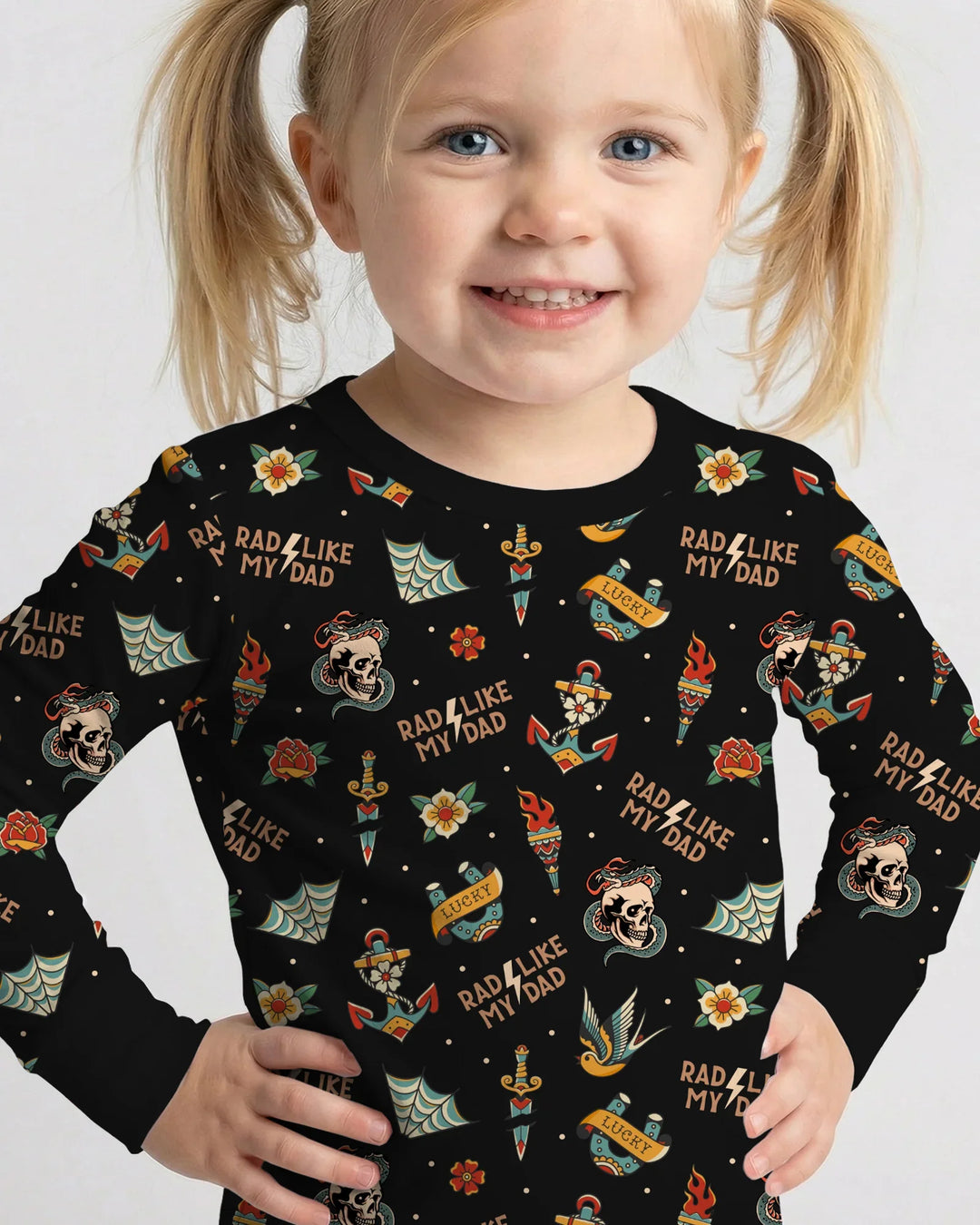 Rad Dad Society Daddy & Me Matching Bamboo Two Piece Long Sleeve Pajama Set