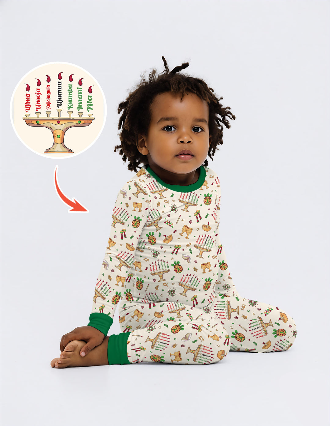 Happy Kwanzaa Two Piece Long Sleeve Pajama Set