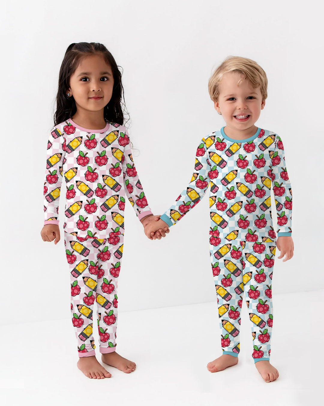 Zweiteiliges Langarm-Pyjama-Set mit Sommerfrüchten