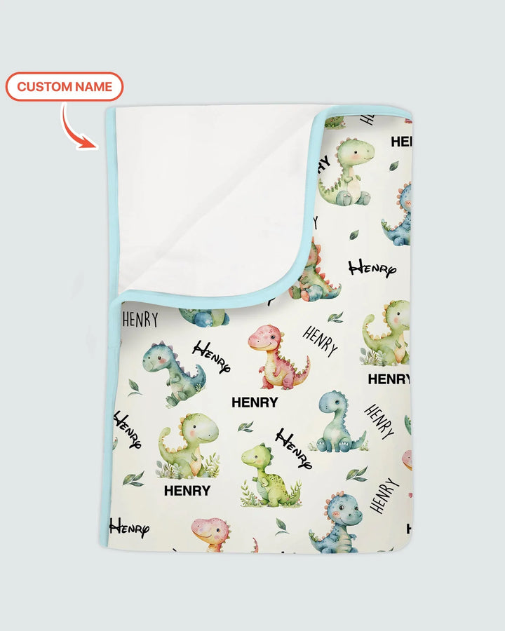 Dinosaur Custom Name Blanket