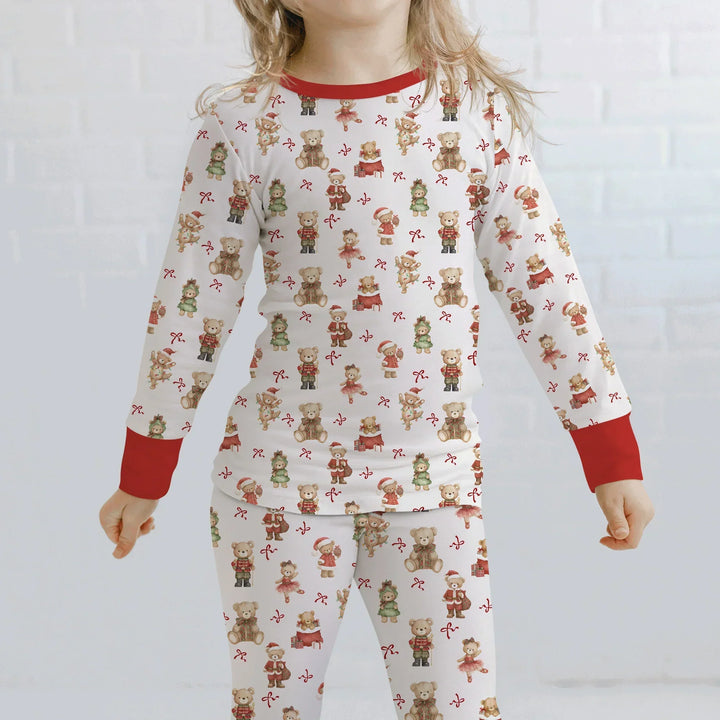 Christmas Teddy Bears Two Piece Long Sleeve Pajama Set