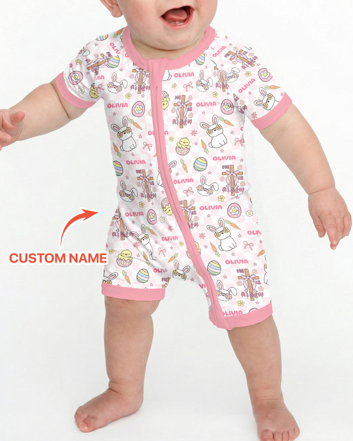 Custom Name Retro Easter Shorty Zippy