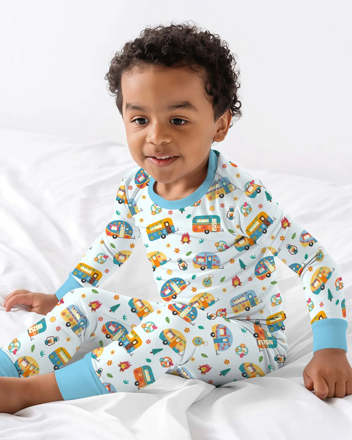 Happy Little Camper Bamboo Two Piece Long Sleeve Pajama Set