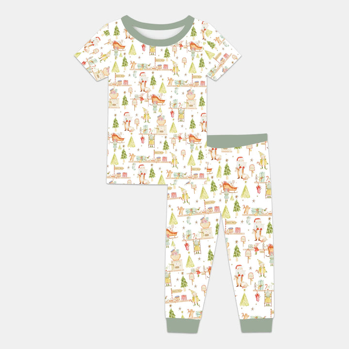 Santa's Workshop Two Piece Short Sleeve Pajama Set