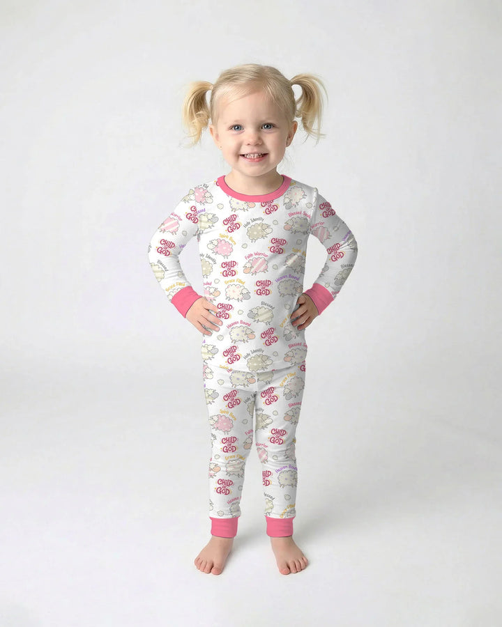 A Child Of God Girl Bamboo Two Piece Long Sleeve Pajama Set