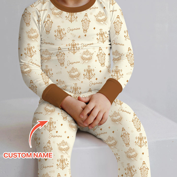 Madonna’s Love Custom Name Two Piece Long Sleeve Pajama Set