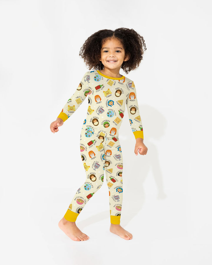 Zweiteiliges Langarm-Pyjama-Set mit Sommerfrüchten
