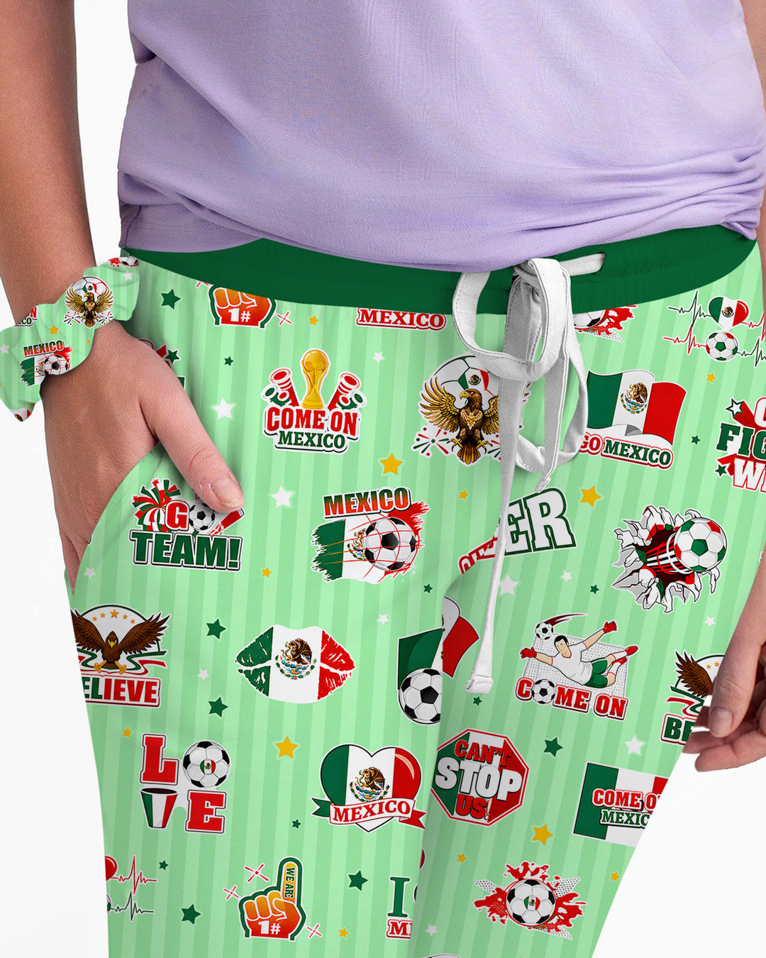 Soccer Game Day Go Team Mexico Family Matching Bamboo Women Pajama Set