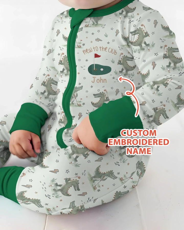 Personalized Embroidered Name Crocodile Golf Bamboo Convertible Zippy