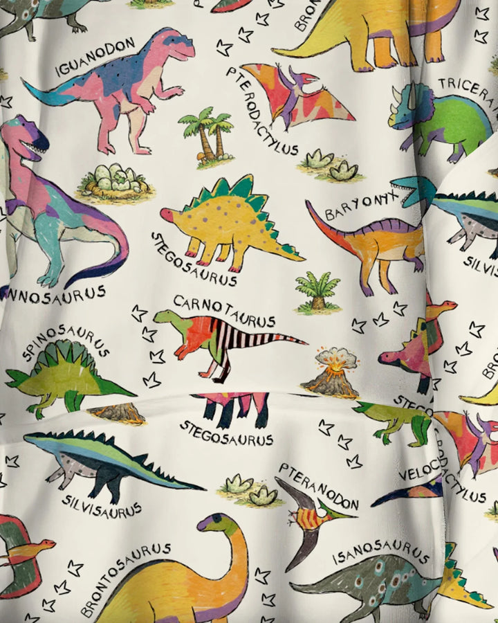 All The Dino Types Wearable Bamboo Blanket Hoodie