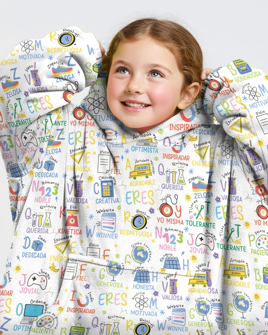 Manta Sudadera con Capucha de Bambú Versión Alfabeto Español
