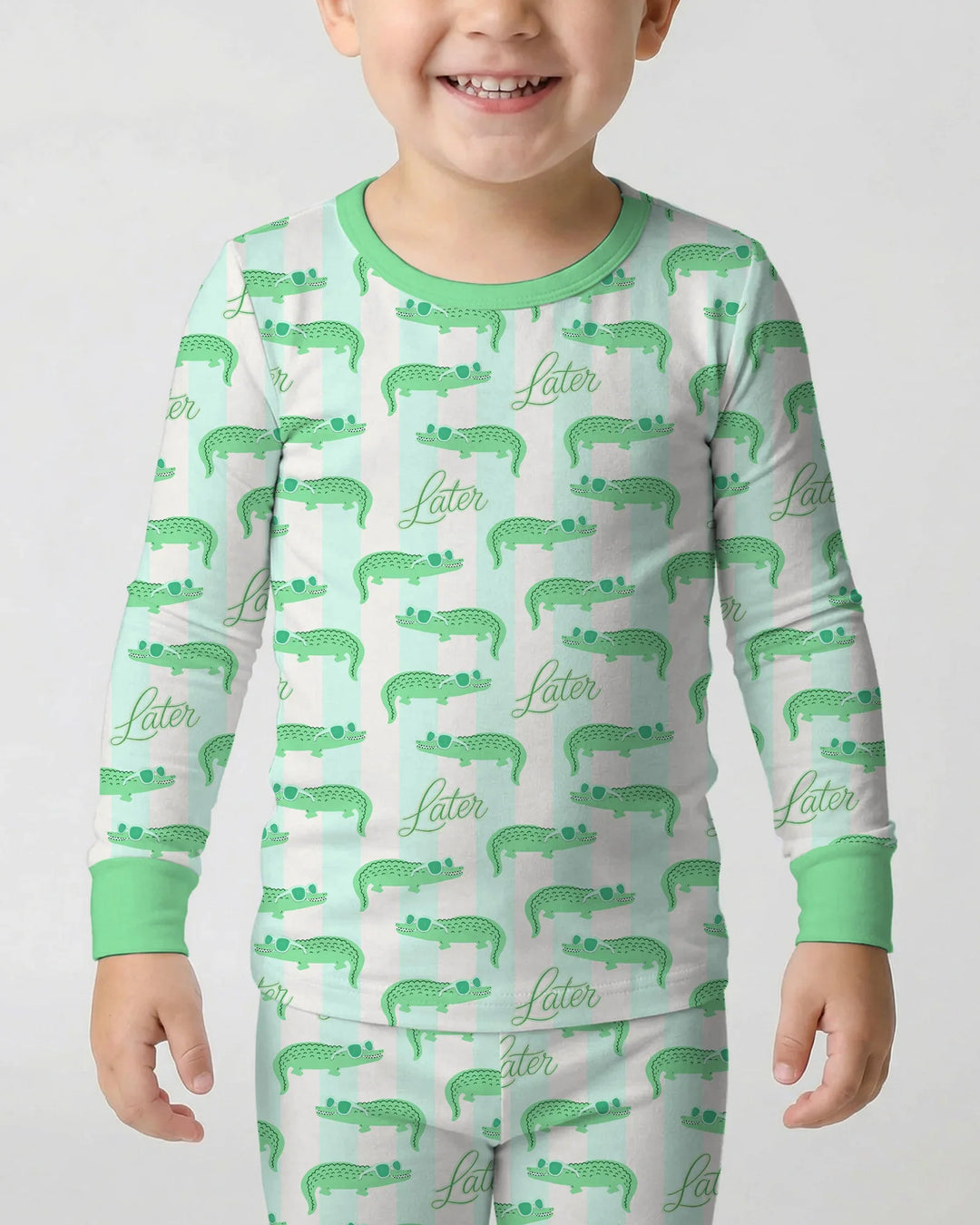 Later Gator Bamboo Two Piece Long Sleeve Pajama Set