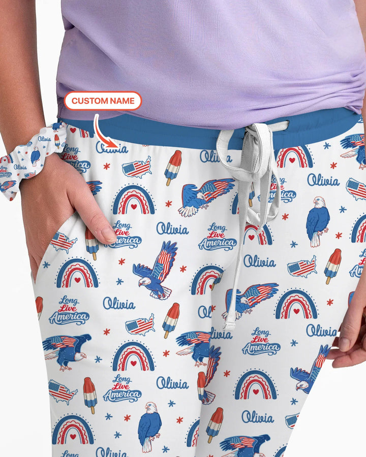 Long Live America Bambus Schlafanzug für Damen