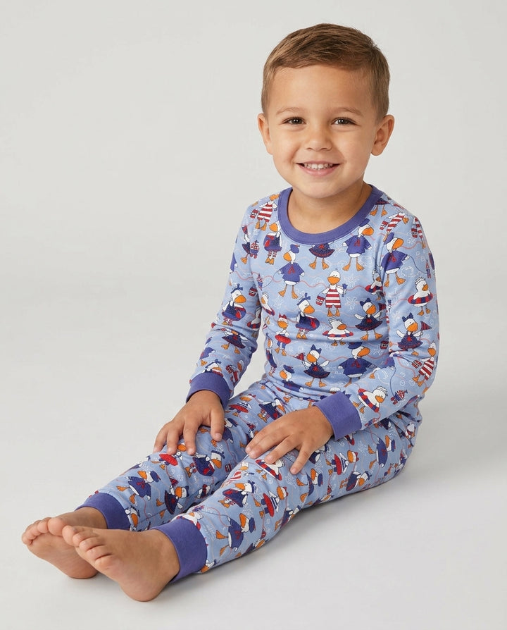 Zweiteiliges Langarm-Pyjama-Set mit Sommerfrüchten