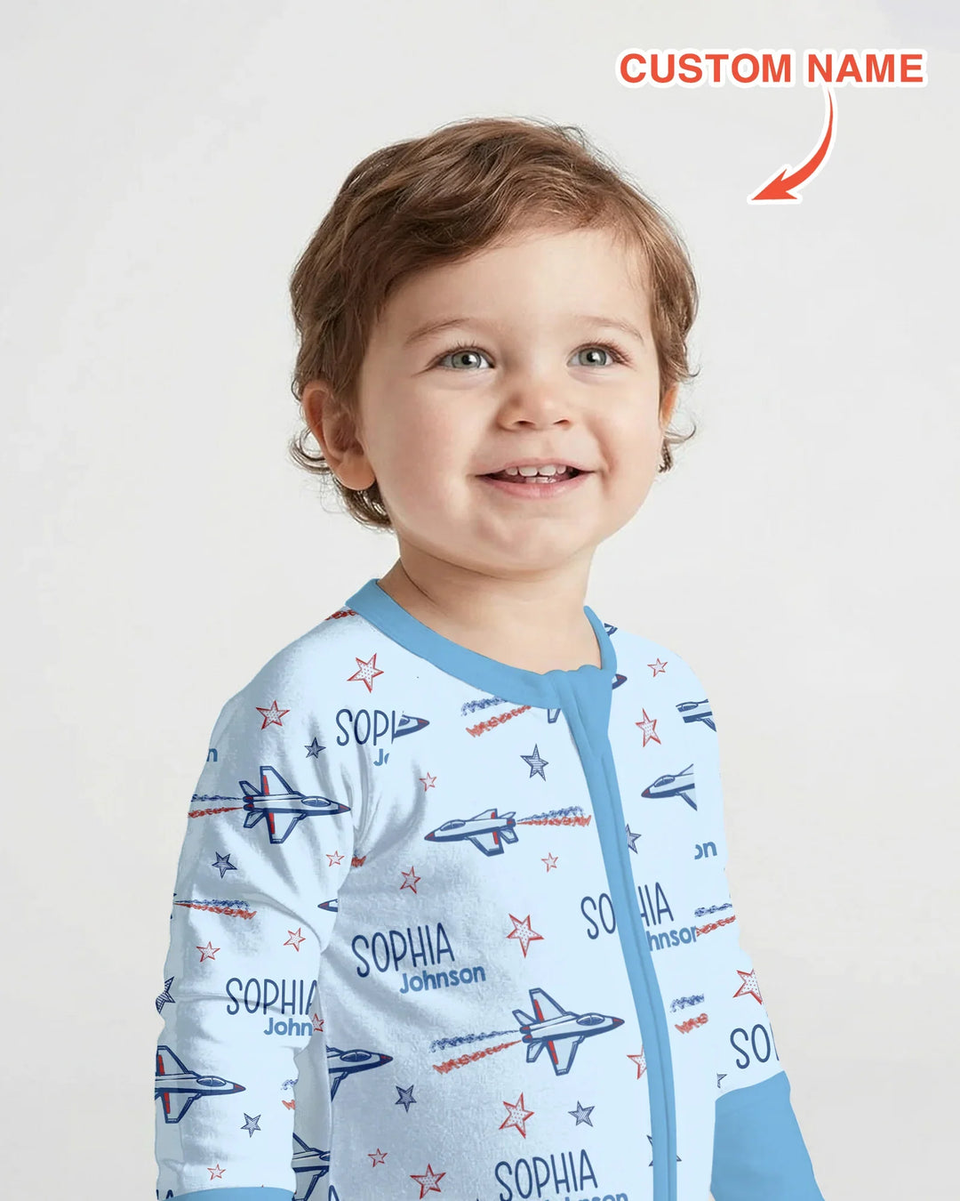 Patriotic American Flag Jet Fighter Bamboo Convertible Zippy