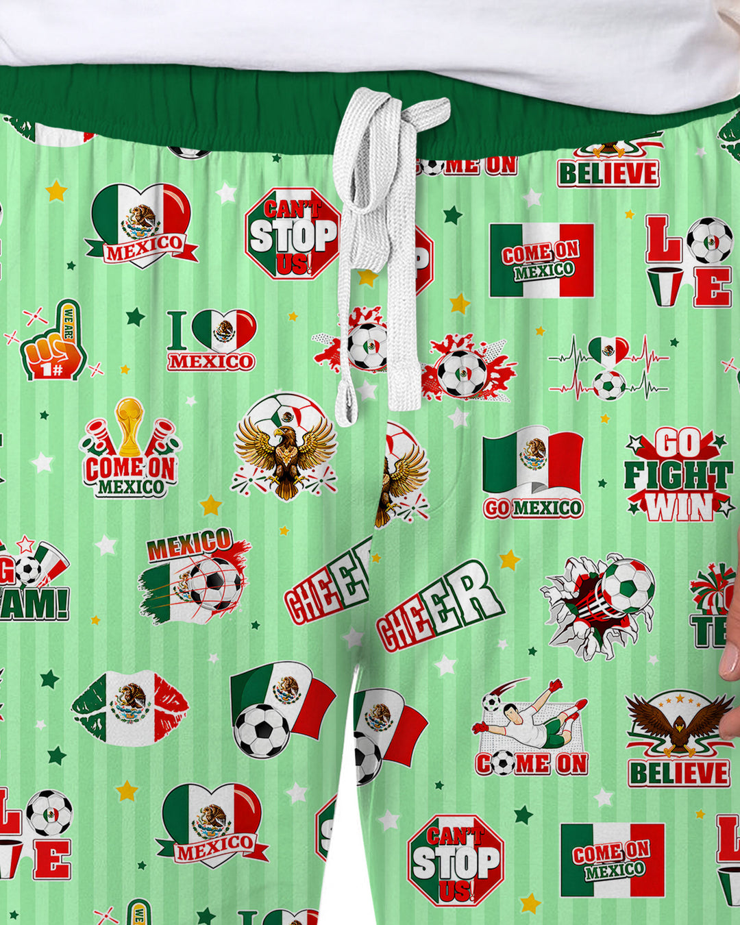Soccer Game Day Go Team Mexico Family Matching Bamboo Men's Pajama Set