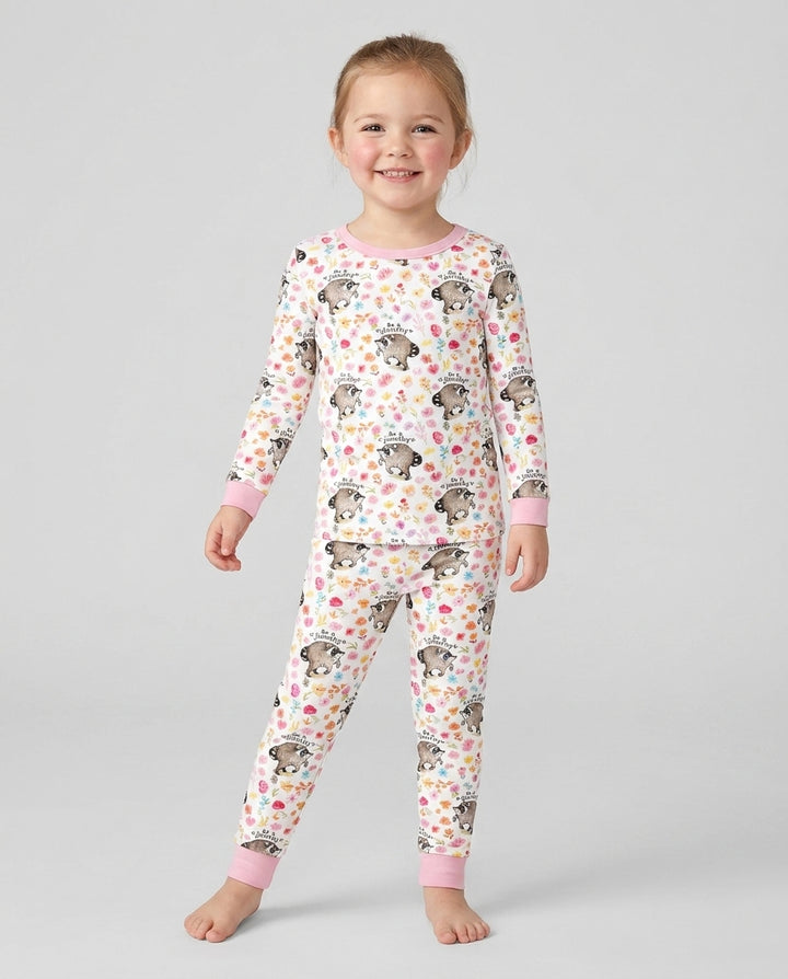 Conjunto de pijama de dos piezas de bambú con mangas largas, plantilla PERSONALIZADA