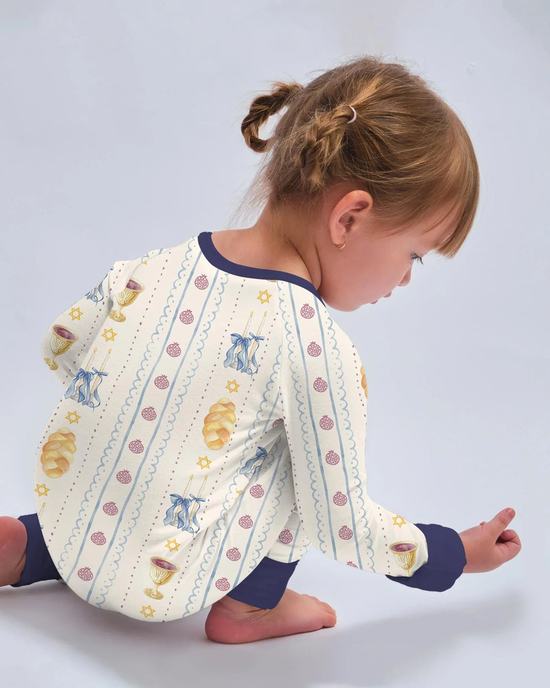 Custom Embroidered Name Shabbat Matching With Mom Bamboo Convertible Zippy