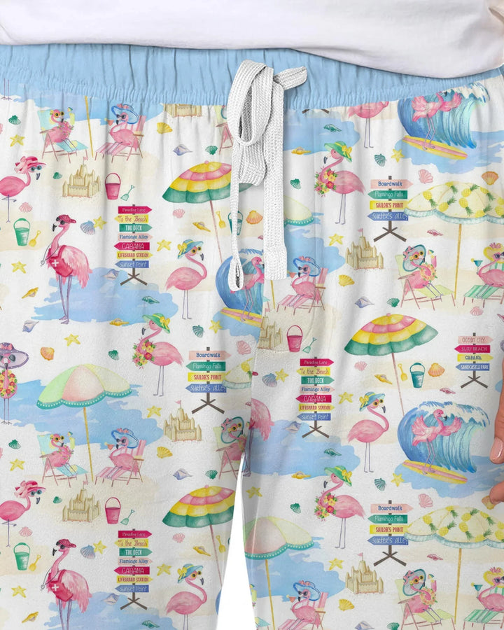 Flamingo Beach Family Matching Men's Pajama Set
