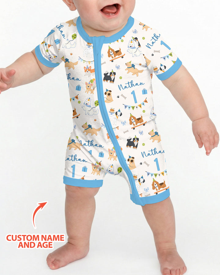 Plantilla PERSONALIZADA de Bambú Pijama Corto con Cremallera