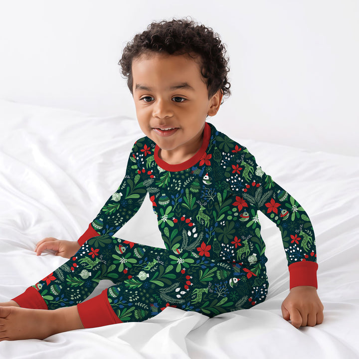 Zweiteiliges Langarm-Pyjama-Set mit Sommerfrüchten