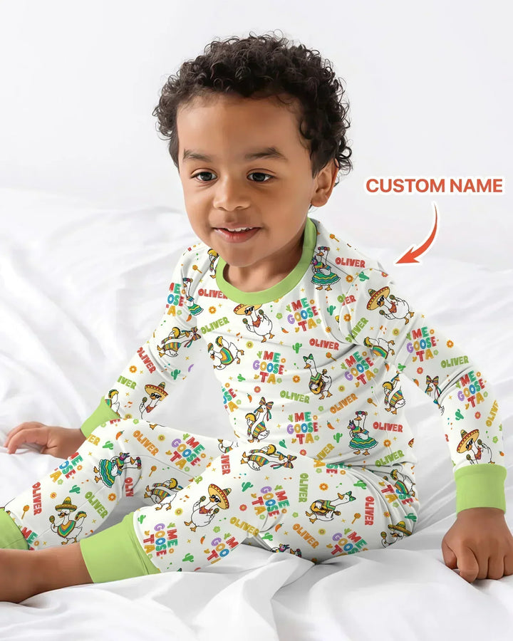 Custom name Me Goose-ta Bamboo Two Piece Long Sleeve Pajama Set