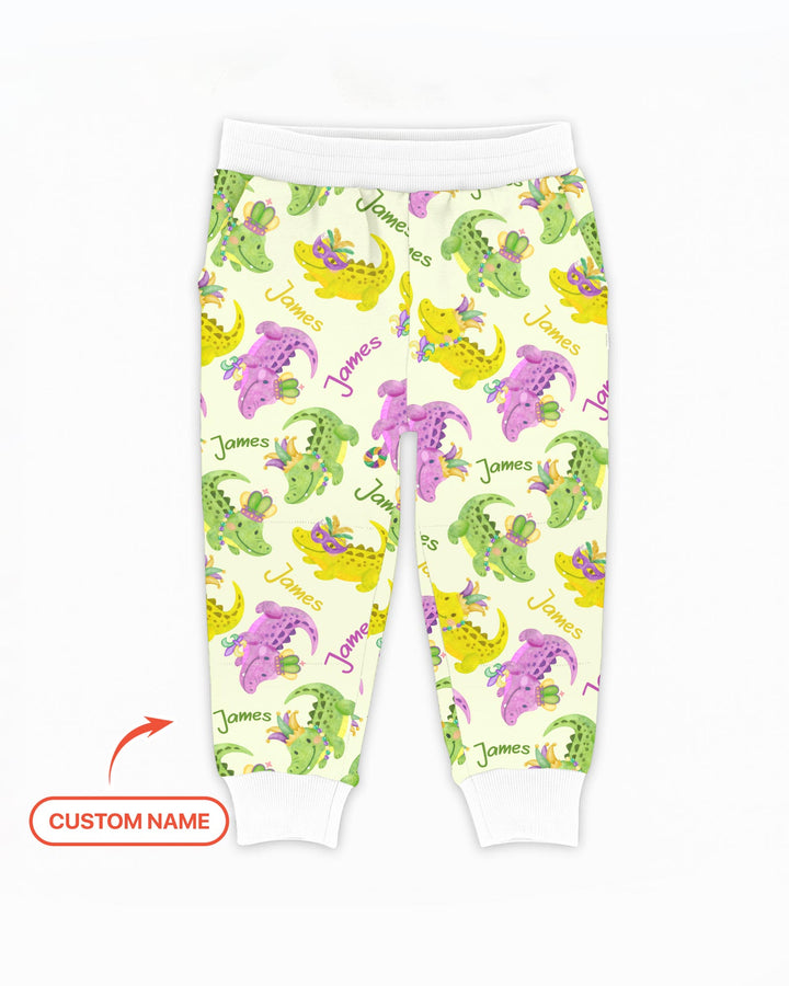 Custom Name Mardi Gras Alligator Jogger