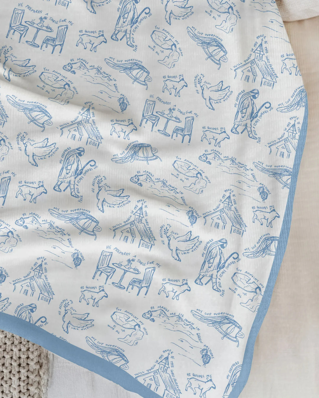 Psalm 23 Sketch Bamboo Blanket