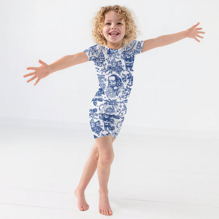 Zweiteiliges Pyjama-Set mit kurzen Ärmeln und Shorts im Sommer-Design