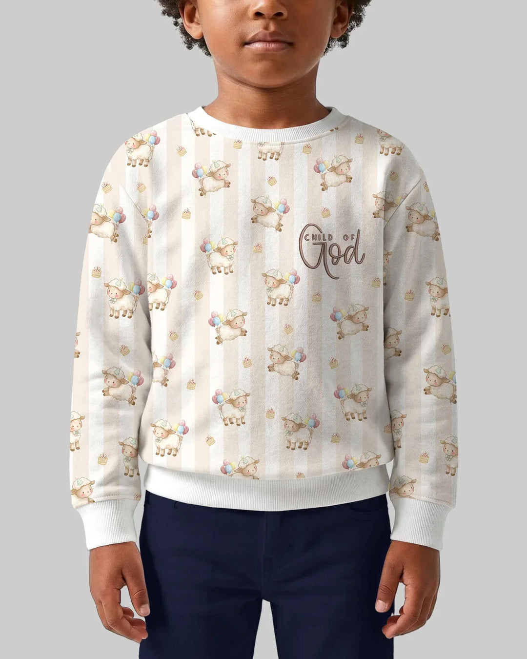 Child Of God Embroidered Baby Bamboo Crewneck Sweatshirt