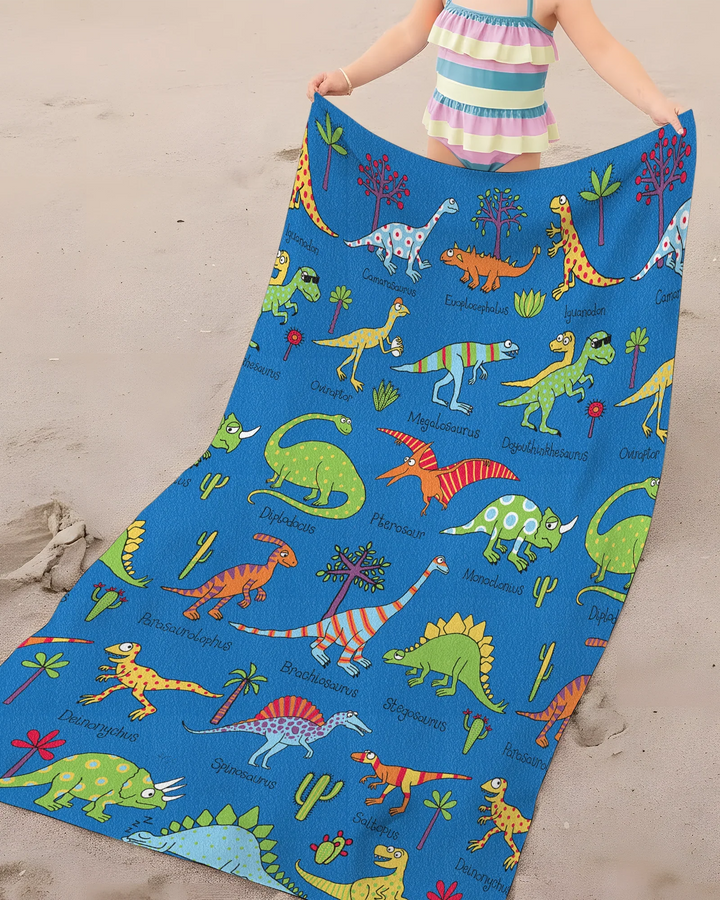 Dino Discovery Parade Bamboo Beach Towel